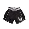 Pitbull Retro Muay Thai Shorts - Black/White -Boxing Store 103 Pitbull Retro Muay Thai Shorts BlackWhite