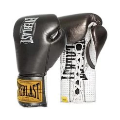 Everlast Boxing 1910 Classic Fight Gloves 10oz Lace Up -Boxing Store 2 Everlast Boxing 1910 Fight Gloves Lace Black