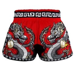 TUFF Red Chinese Dragon Retro Muay Thai Shorts 10 TUFF Red Chinese Dragon Retro Muay Thai Shorts -Boxing Store 21