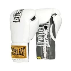 Everlast Boxing 1910 Classic Fight Gloves 10oz Lace Up -Boxing Store 4 Everlast Boxing 1910 Fight Gloves Lace White