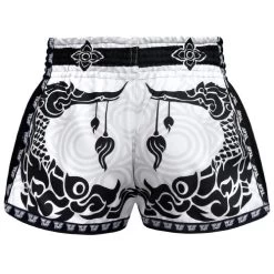 TUFF The Great Hongsa White Retro Muay Thai Shorts -Boxing Store 59