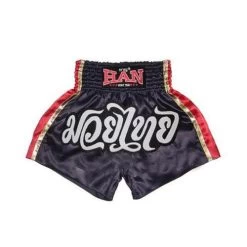 Han Muay Thai Boxing Shorts Black Red Gold