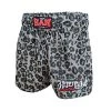 Han Muay Thai Shorts Black Grey Leopard -Boxing Store 84 Han Muay Thai Shorts Black Grey Leopard