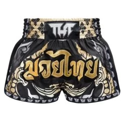 TUFF King Of Naga Black Retro Muay Thai Shorts