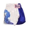 Han Muay Thai Shorts - Fire Of War 2 - White Blue -Boxing Store 95 Han Muay Thai shorts Fire of War 2 White Blue