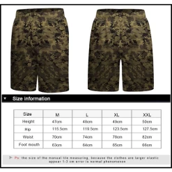 CL Sport Sub Hunter Shorts Green -Boxing Store CLSportSubHunterShortsGreenSizeChart
