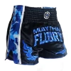 Fluory Eternity Camo Retro Muay Thai Shorts Blue -Boxing Store Fluory Eternity Camo Retro Muay Thai Shorts Blue
