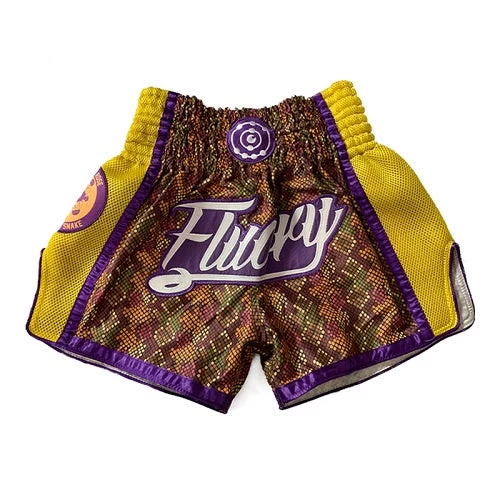 Fluory Eternity Snake Retro Muay Thai Shorts Yellow 3 Fluory Eternity Snake Retro Muay Thai Shorts Yellow