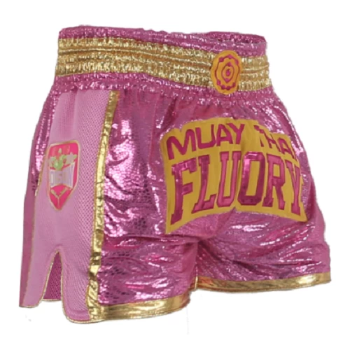 Fluory Abundance Retro Muay Thai Shorts Pink 3 Fluory Abundance Retro Muay Thai Shorts Pink
