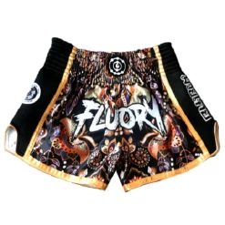 Fluory Eternity Retro Muay Thai Shorts Black Gold -Boxing Store FluoryEternityRetroMuayThaiShortsBlackGold2