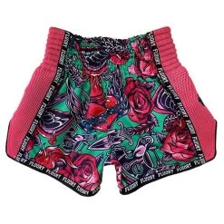 Fluory Eternity Tattoo Retro Muay Thai Shorts Pink -Boxing Store FluoryEternityTattooRetroMuayThaiShortsPink1