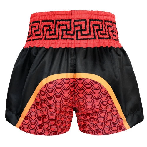 TUFF Chinese Dragon Muay Thai Boxing Shorts - Black/Red 4 TUFF Chinese Dragon Muay Thai Boxing Shorts - Black/Red - Image 2