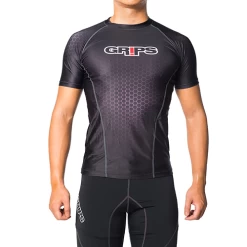 Grips GT01 Short Sleeve Rashguard Black -Boxing Store Gripsssrashie2