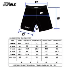 Humble Assassins V2 MMA Shorts -Boxing Store HFWBLANKMMAshortsSizechart500x500