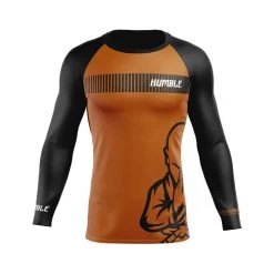 Humble Long Sleeve Ranked Rash Guards -Boxing Store HumbleBrownrankmockupFRONT1080x1080