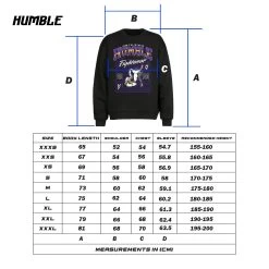 Humble T City Crew Neck -Boxing Store HumbleSizeChartcrewneckblack500x500