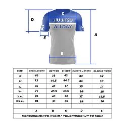 Humble JJ Allday Rashguard -Boxing Store JJAlldaySizechart500x500