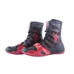 Kangrui Pro High Top Boxing Shoes Black