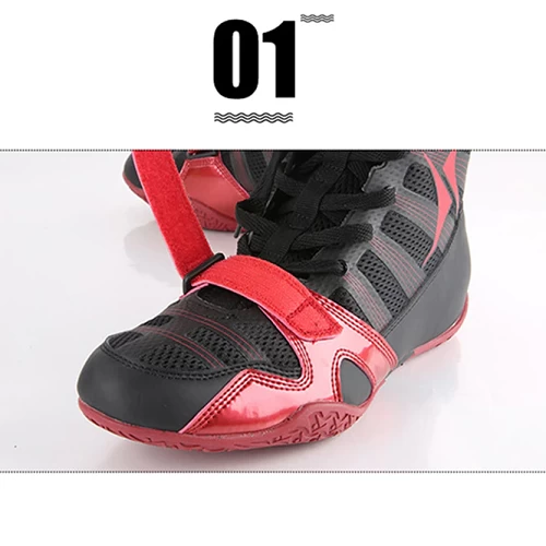 Kangrui Pro High Top Boxing Shoes Black 6 Kangrui Pro High Top Boxing Shoes Black - Image 4