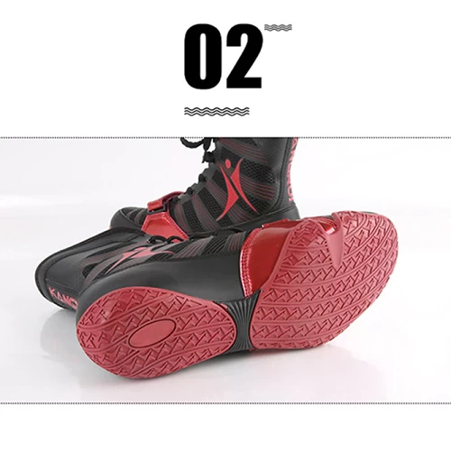 Kangrui Pro High Top Boxing Shoes Black 7 Kangrui Pro High Top Boxing Shoes Black - Image 5