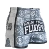Fluory Drill Retro Muay Thai Shorts Grey -Boxing Store MTF Grey