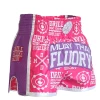 Fluory Drill Retro Muay Thai Shorts Pink -Boxing Store MTF Pink