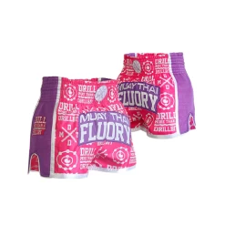 Fluory Drill Retro Muay Thai Shorts Pink 6 Fluory Drill Retro Muay Thai Shorts Pink -Boxing Store MTFPink1