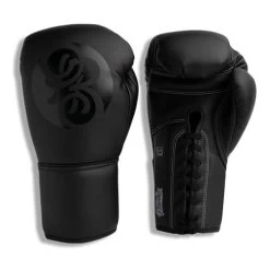 Powrbox Pinnacle Lace Up Boxing Gloves - Blackout