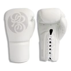 Powrbox Pinnacle Lace Up Boxing Gloves - Pearl