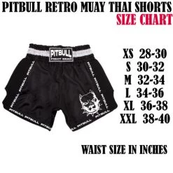 Pitbull Retro Muay Thai Shorts - Black/White -Boxing Store SC c67f491e 1f8f 4317 b6df ce0e3cc5eec8