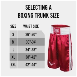 Everlast Pro Boxing Shorts -Boxing Store SizingChart BoxingTrunks