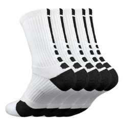 Super Elite Sports Socks 5 Pack -Boxing Store SuperEliteSocks5PackWhite