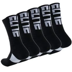 Super Elite Boxing Socks 5 Pack -Boxing Store SuperEliteSocksBlack