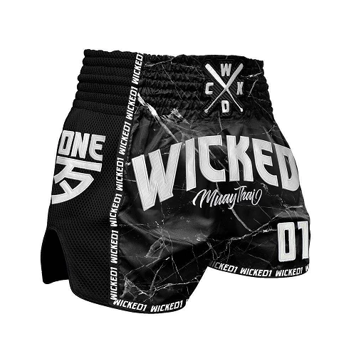 Wicked One Broken Muay Thai Shorts Black 3 Wicked One Broken Muay Thai Shorts Black