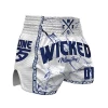 Wicked One Broken Muay Thai Shorts White -Boxing Store Wicked Broken White