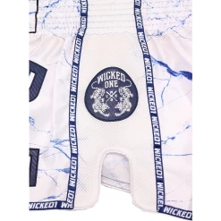 Wicked One Broken Muay Thai Shorts White -Boxing Store WickedBrokenWhite4
