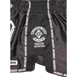 Wicked One Infamous Muay Thai Shorts Black -Boxing Store WickedInfamousBlack3