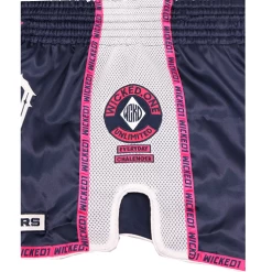 Wicked One Infamous Muay Thai Shorts Black Pink White -Boxing Store WickedInfamousNavy3