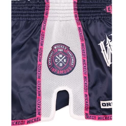 Wicked One Infamous Muay Thai Shorts Black Pink White -Boxing Store WickedInfamousNavy4