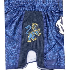Wicked One Lion Muay Thai Shorts Blue -Boxing Store WickedOneLionThaiMuayThaiShorts3