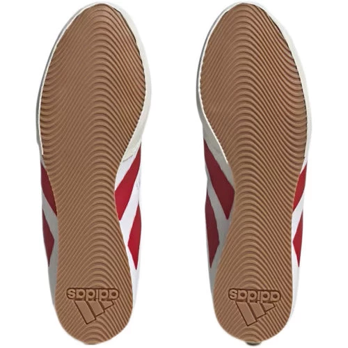 Adidas Box Hog 4 Boxing Shoes Boots - White Red 4 Adidas Box Hog 4 Boxing Shoes Boots - White Red - Image 2