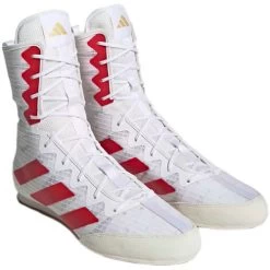 Adidas Box Hog 4 Boxing Shoes Boots - White Red 7 Adidas Box Hog 4 Boxing Shoes Boots - White Red -Boxing Store bhwhite2
