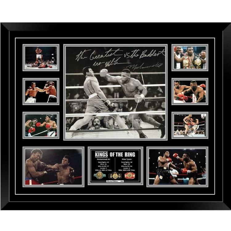Muhammad Ali & Mike Tyson Signed Photo Framed Limited Edition 3 Muhammad Ali & Mike Tyson Signed Photo Framed Limited Edition