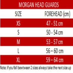 Morgan B2 Bomber Leather Head Guard -Boxing Store morganheadguardssizechart